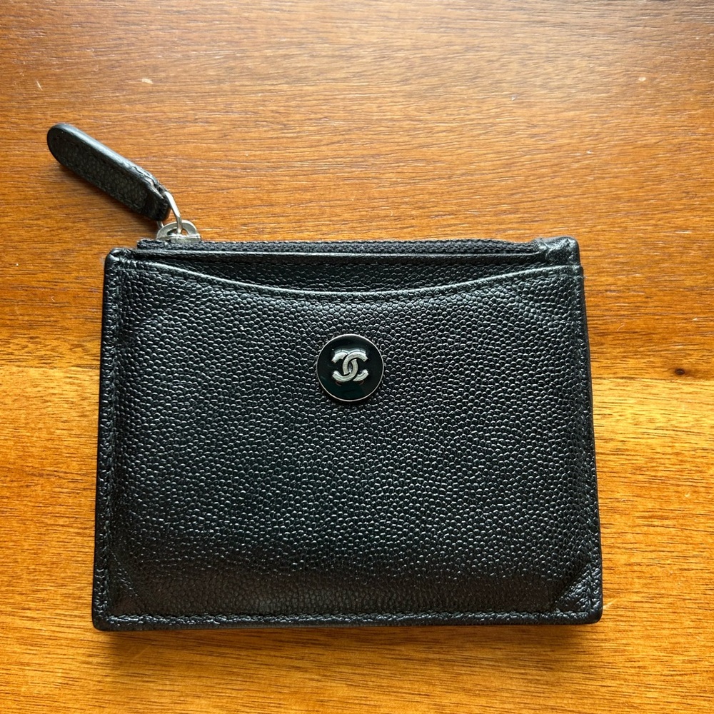 Chanel Black Leather Card Holder
